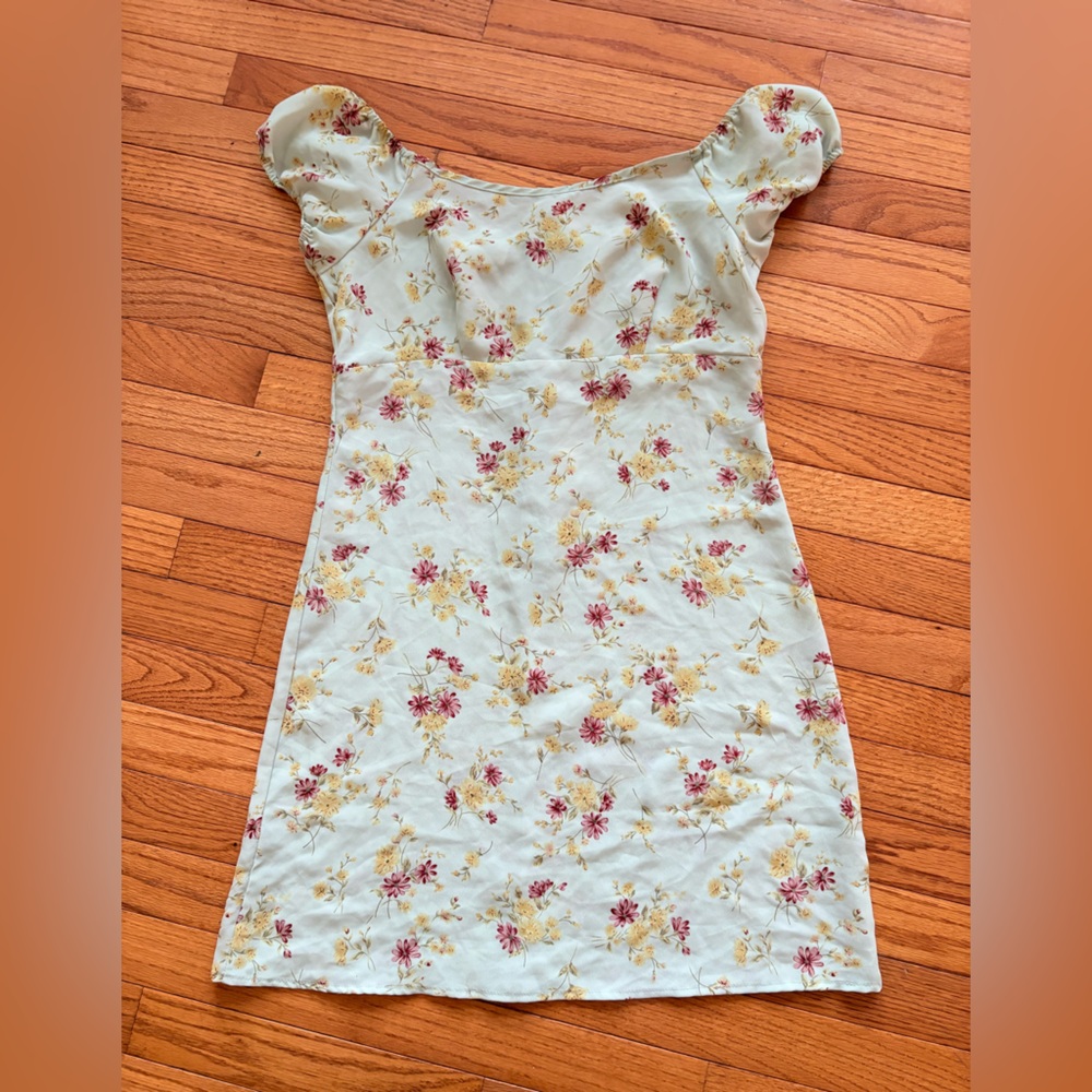 Vintage Y2K Sense Mint Floral Dress